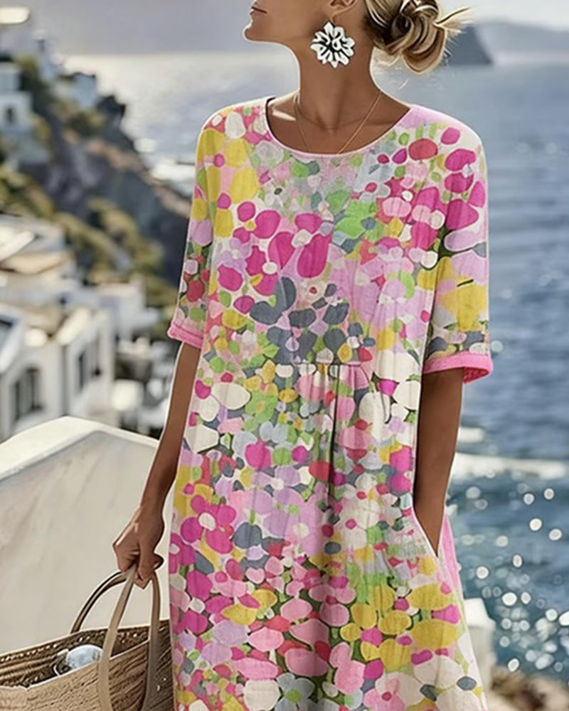 Elowen | Relaxed Floral Print Midi Dress