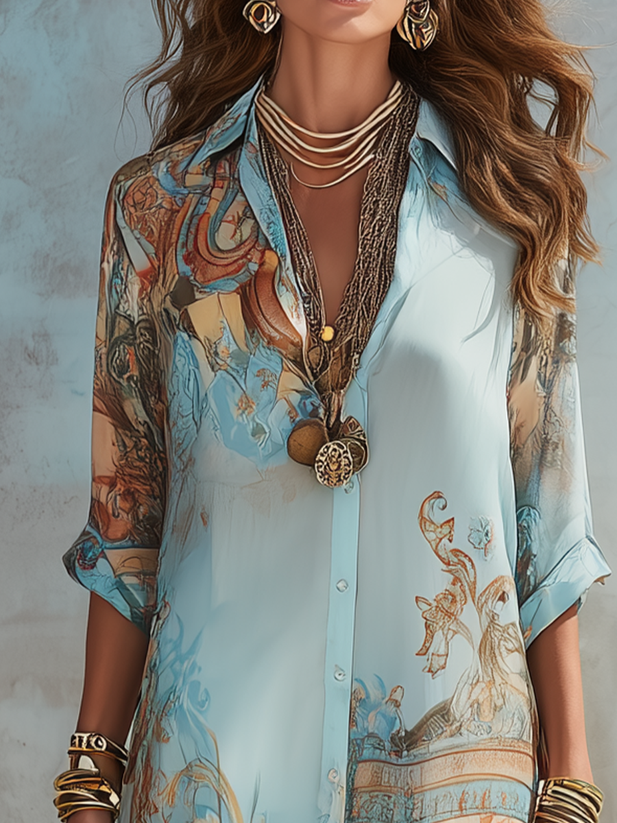 Arabella™ | Baroque Bloom Chiffon Maxi Dress