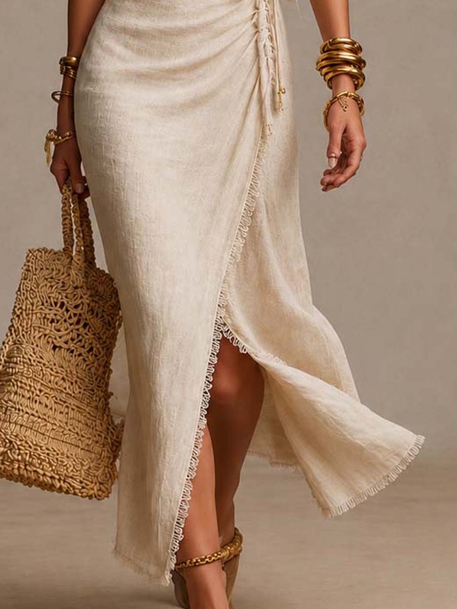 Maeve | Ruched Midi Dress