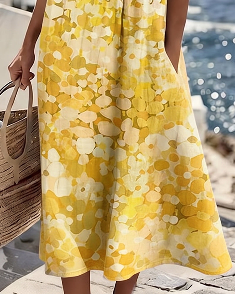 Elowen | Relaxed Floral Print Midi Dress