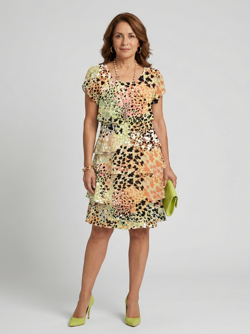Emily | Structured Abstract Knee Length Dress