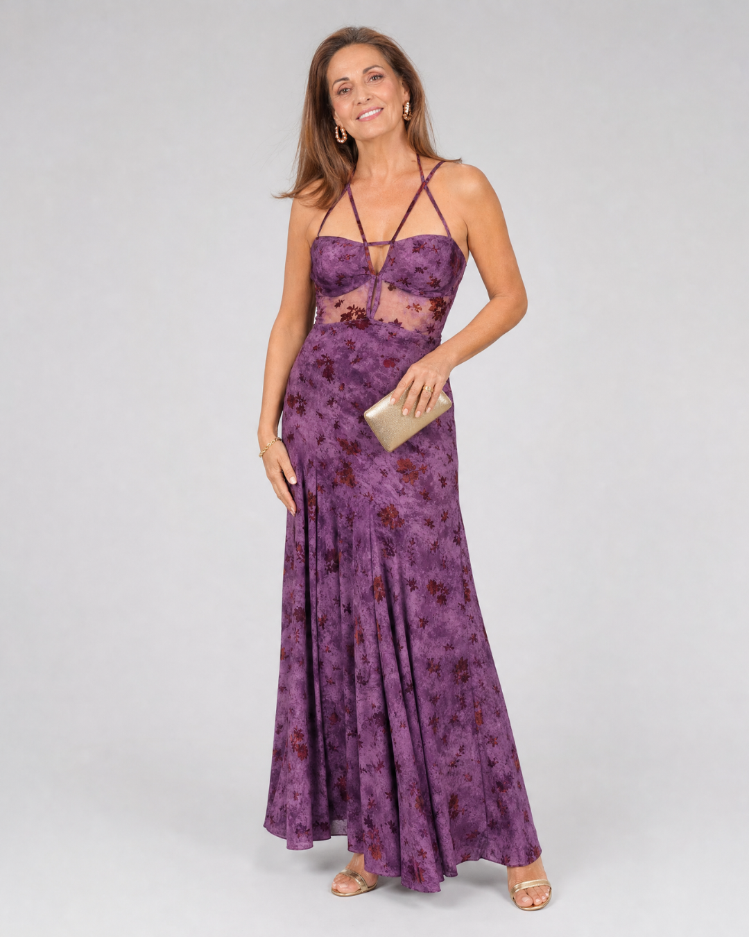 Seque | Floral Print Strappy Sleeveless Midi Dress