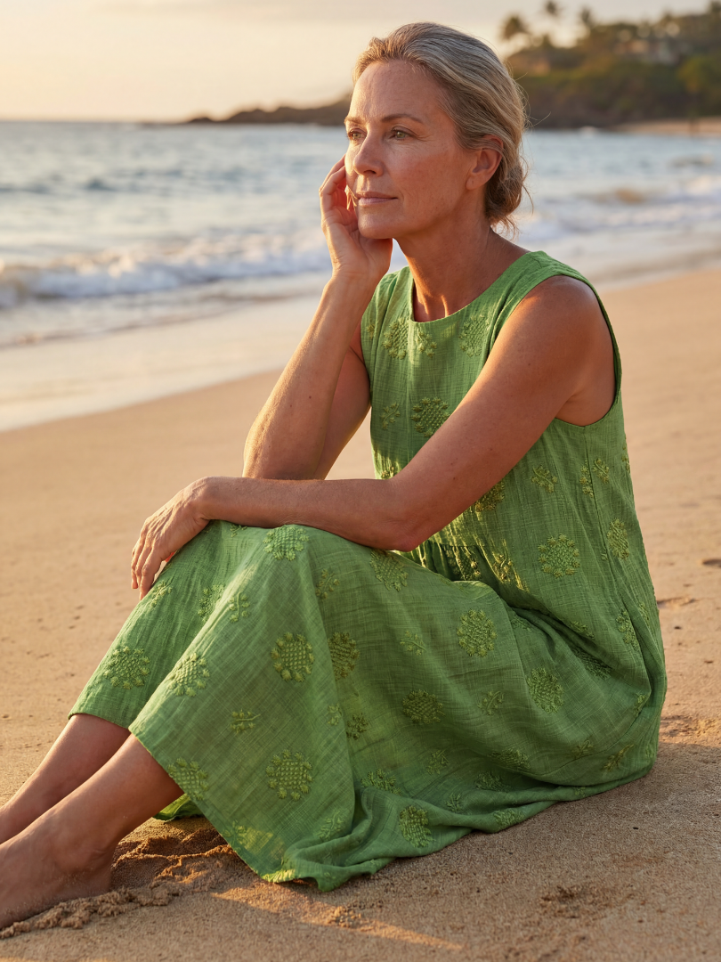 Una | Garden Texture Midi Dress