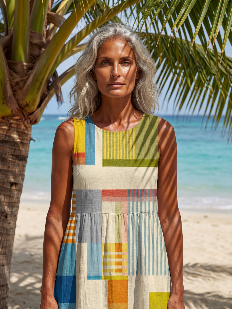 Shauna | Painted Block Midi Dress