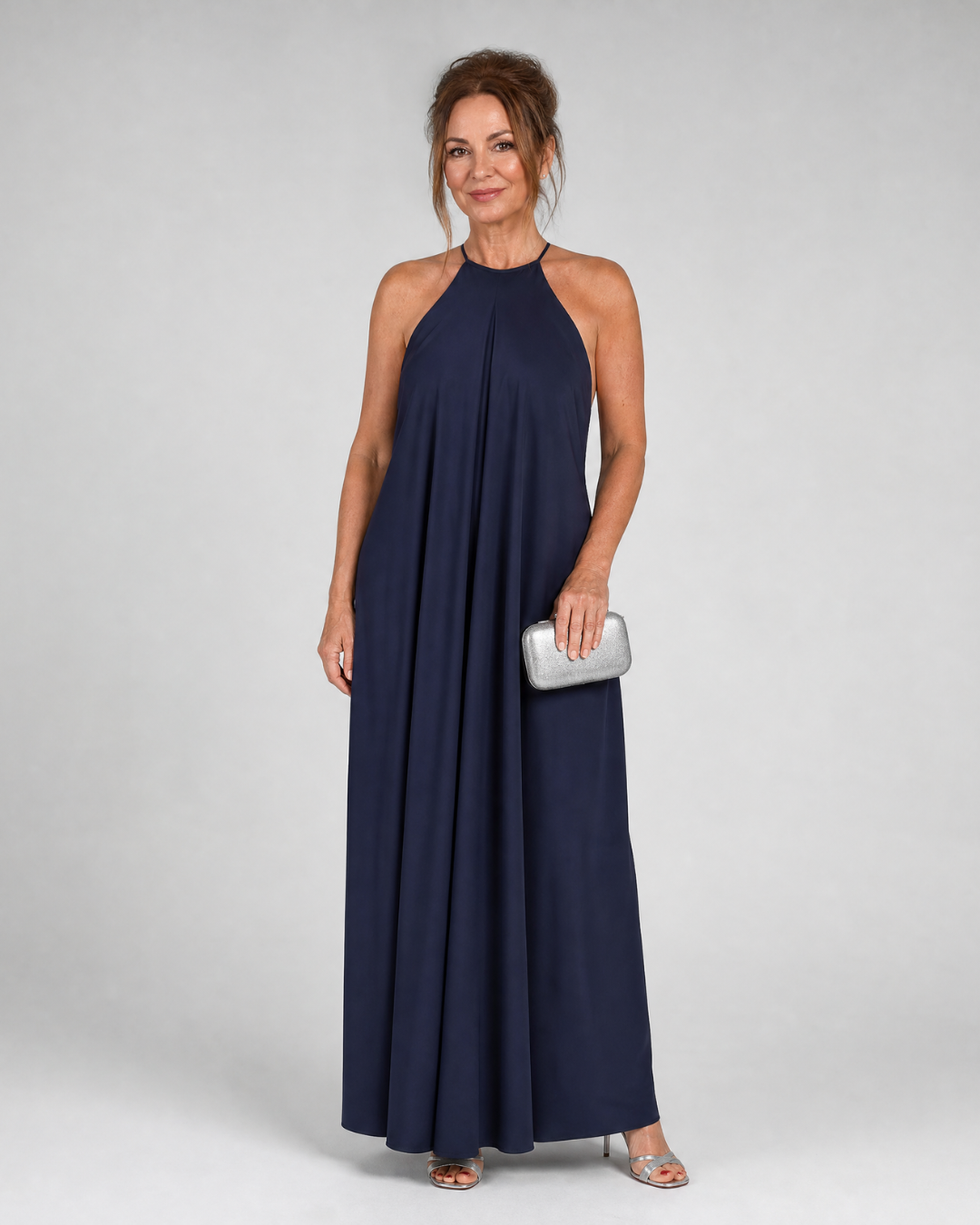 Shotle | Sleeveless Soft Neck Flowing Maxi Dress