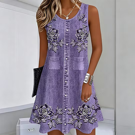Natalia | Floral Summer Dress with Buttons
