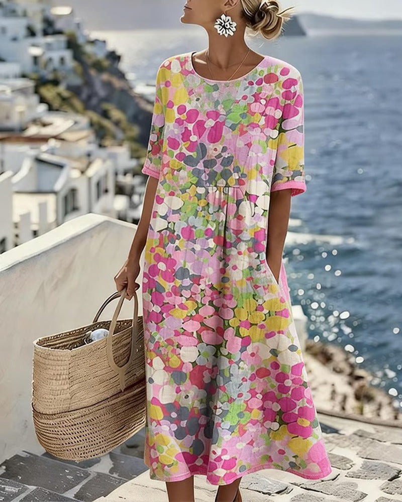 Elowen | Relaxed Floral Print Midi Dress