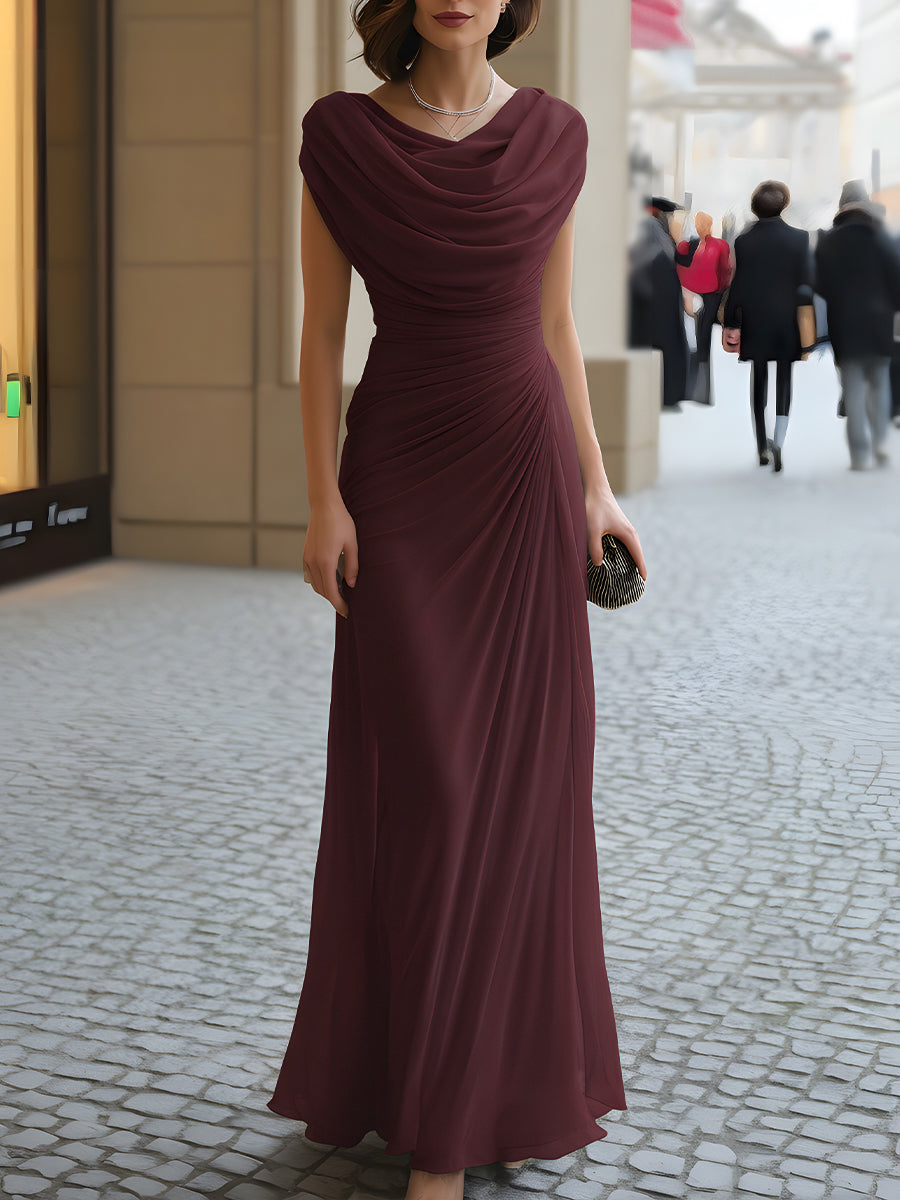Jilliann™ | Draped Elegance Maxi Dress