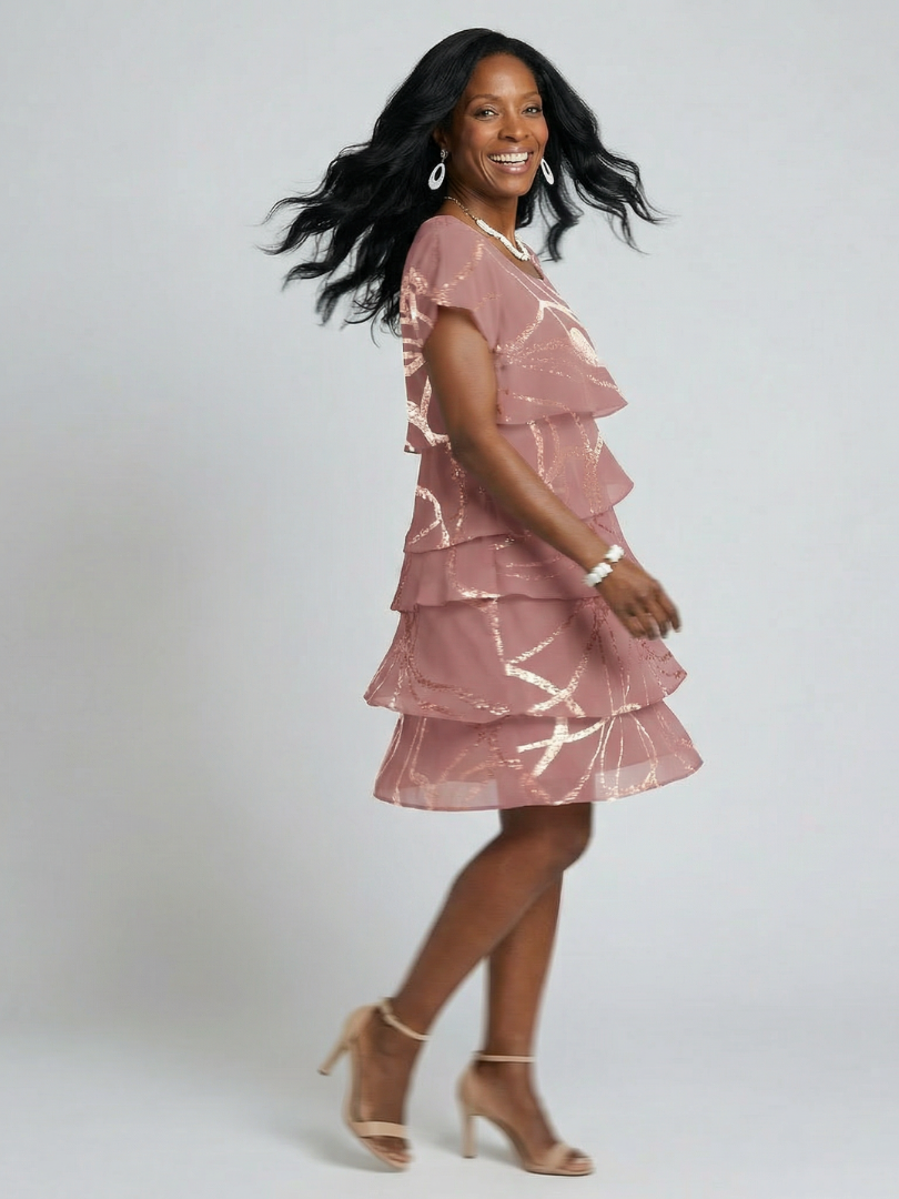 Eleanor | Poised Abstract Knee Length Dress