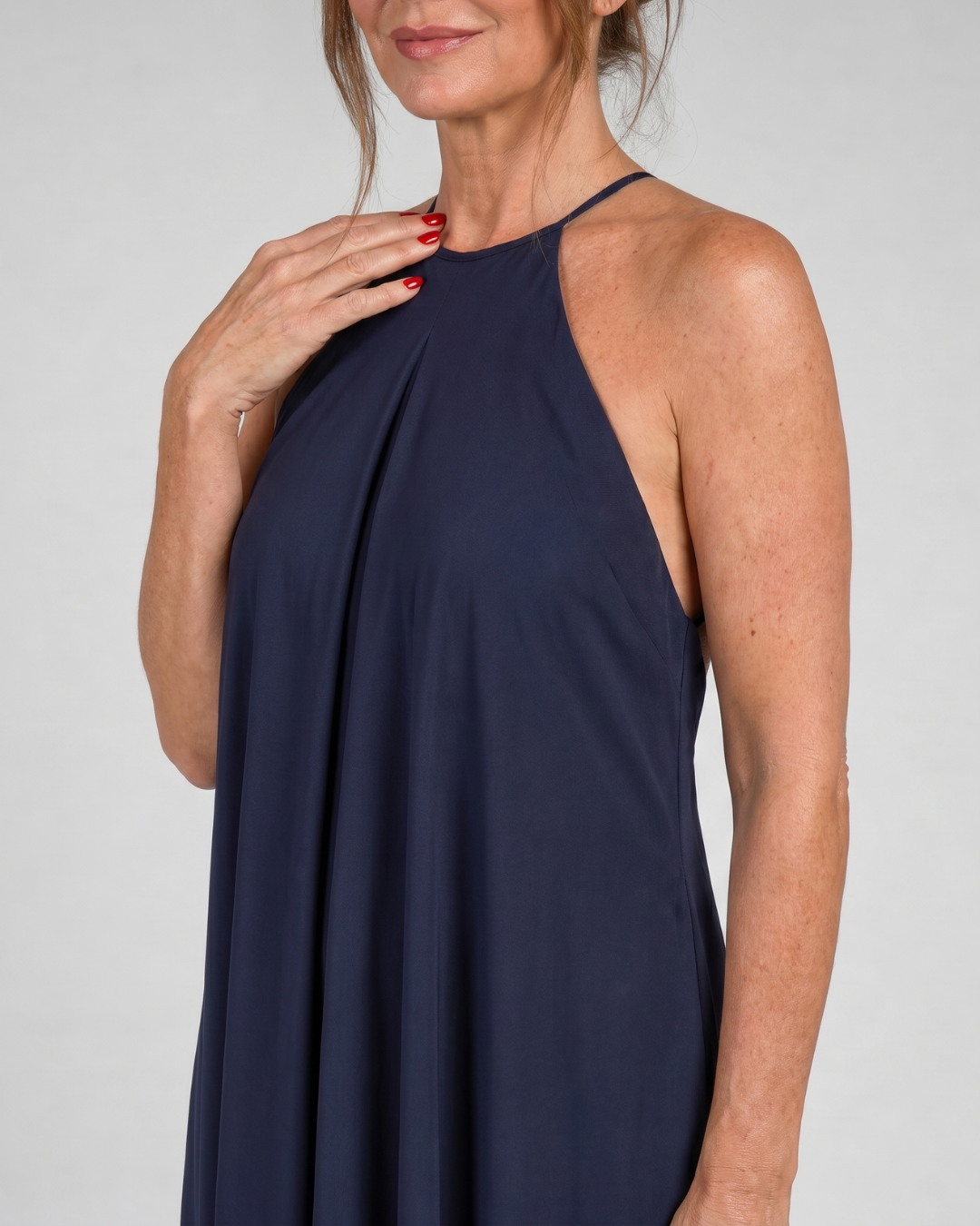 Shotle | Sleeveless Soft Neck Flowing Maxi Dress