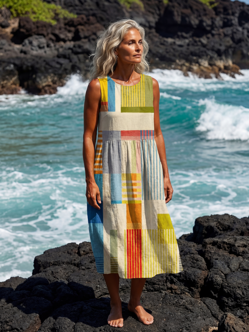 Shauna | Painted Block Midi Dress