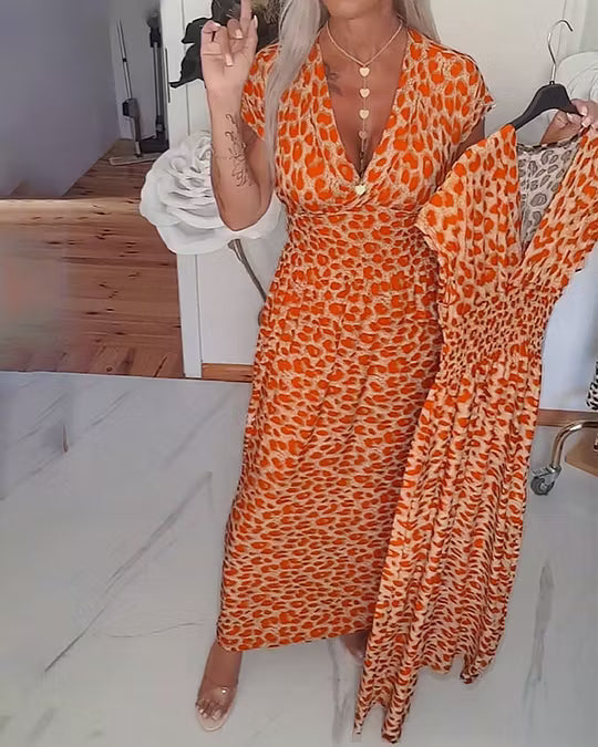 Liona | Flattering V-Neck Animal Print Dress