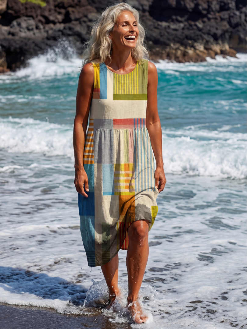 Shauna | Painted Block Midi Dress