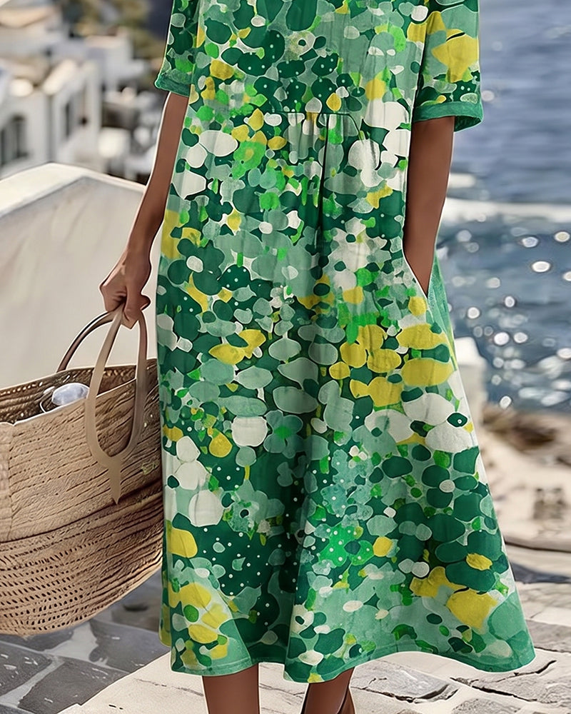 Elowen | Relaxed Floral Print Midi Dress