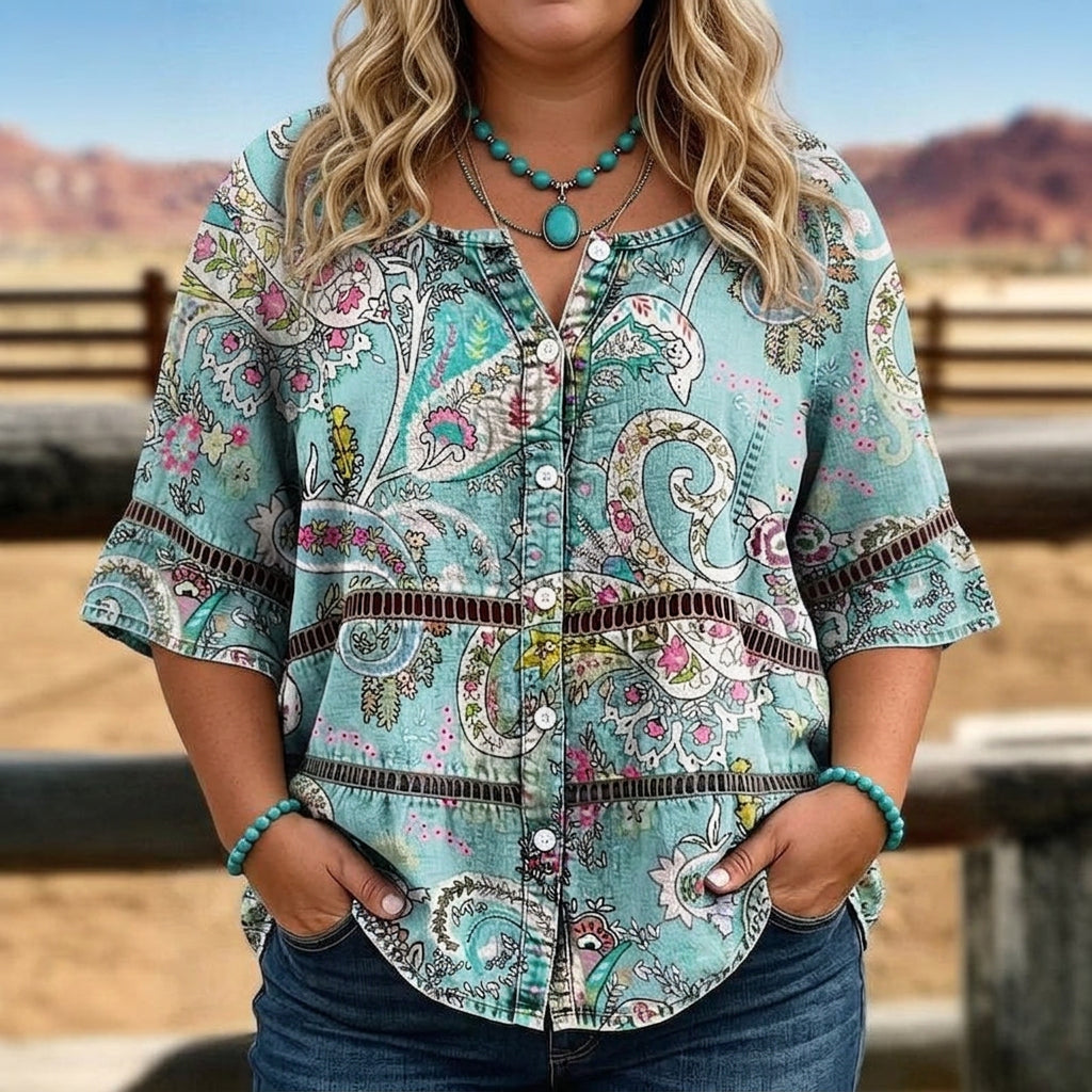 Denise | Relaxed Fit Paisley Comfort Shirt