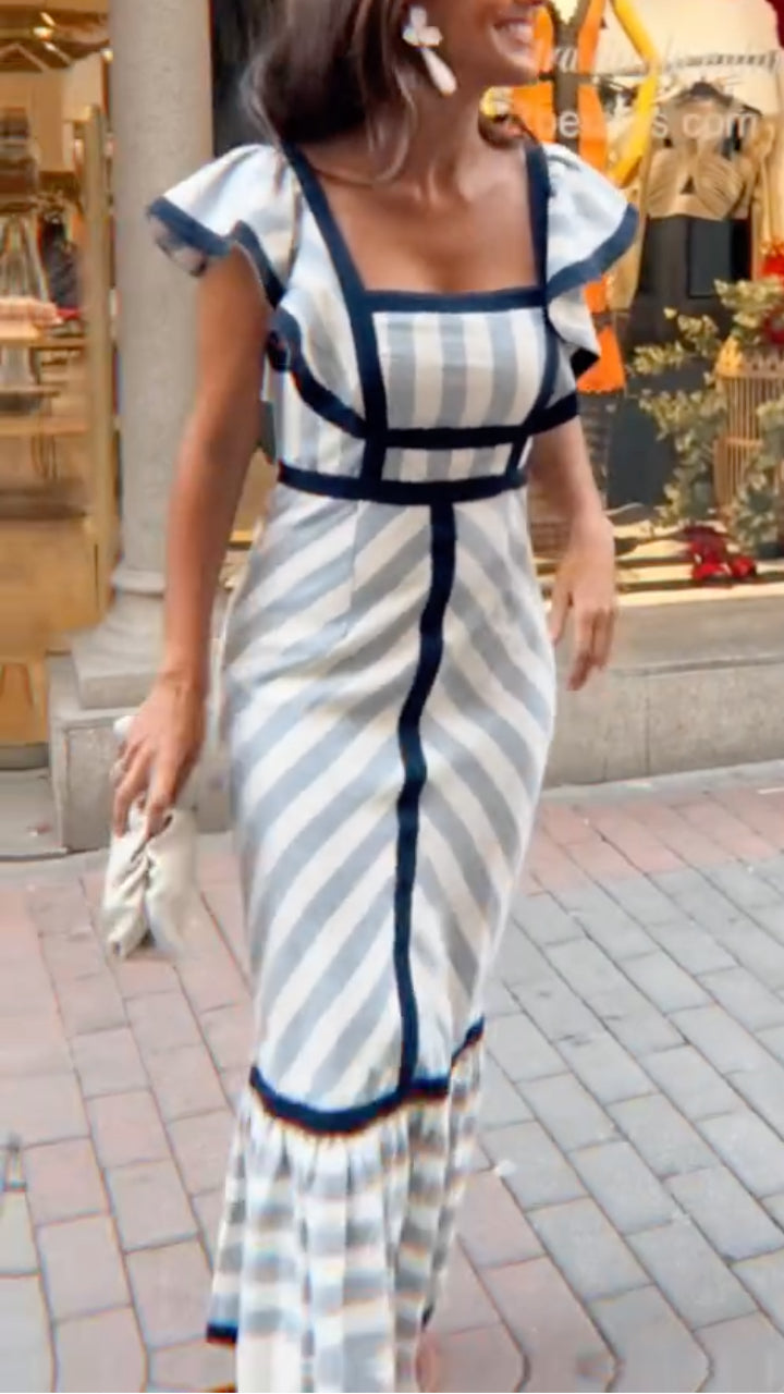 Dianne | Retro Striped Maxi Dress