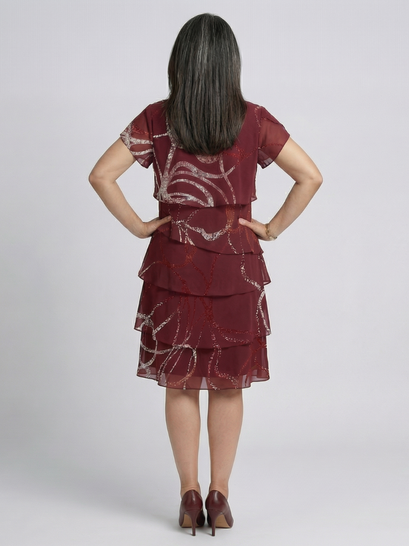 Ella | Composed Abstract Knee Length Dress