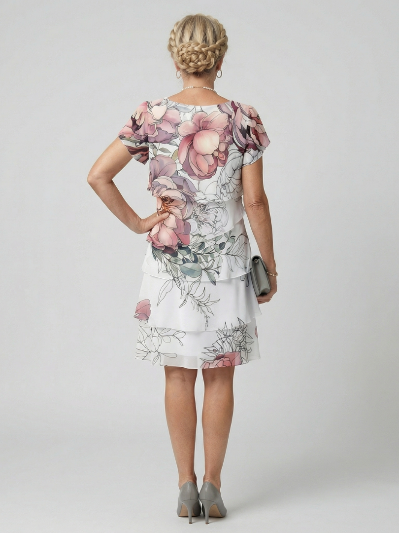 Avery | Clean Floral Knee Length Dress
