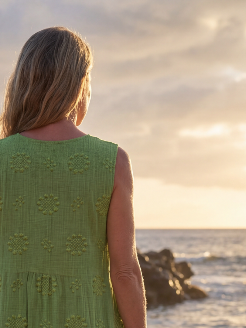 Una | Garden Texture Midi Dress