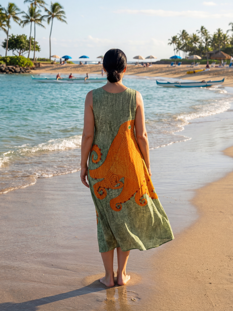 Celeste | Ocean Wave Midi Dress