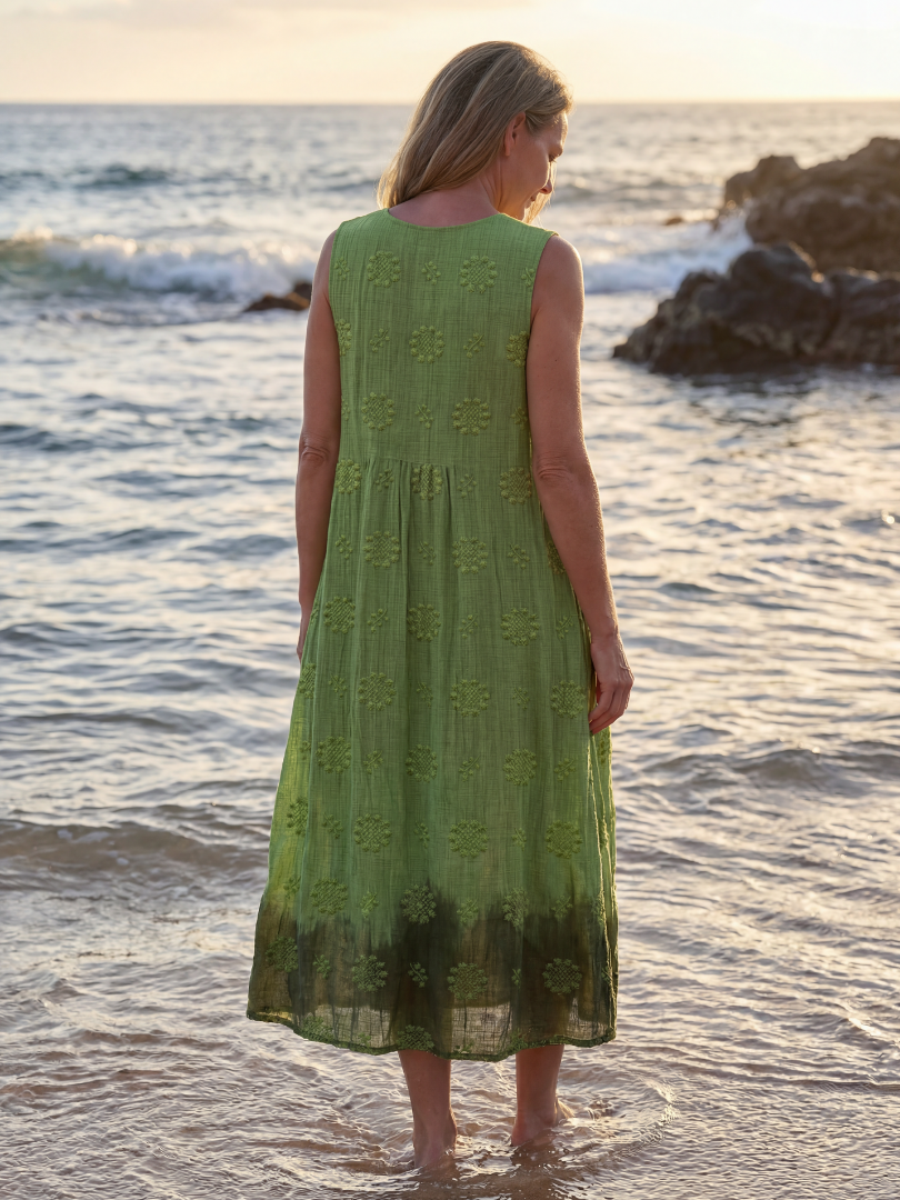 Una | Garden Texture Midi Dress