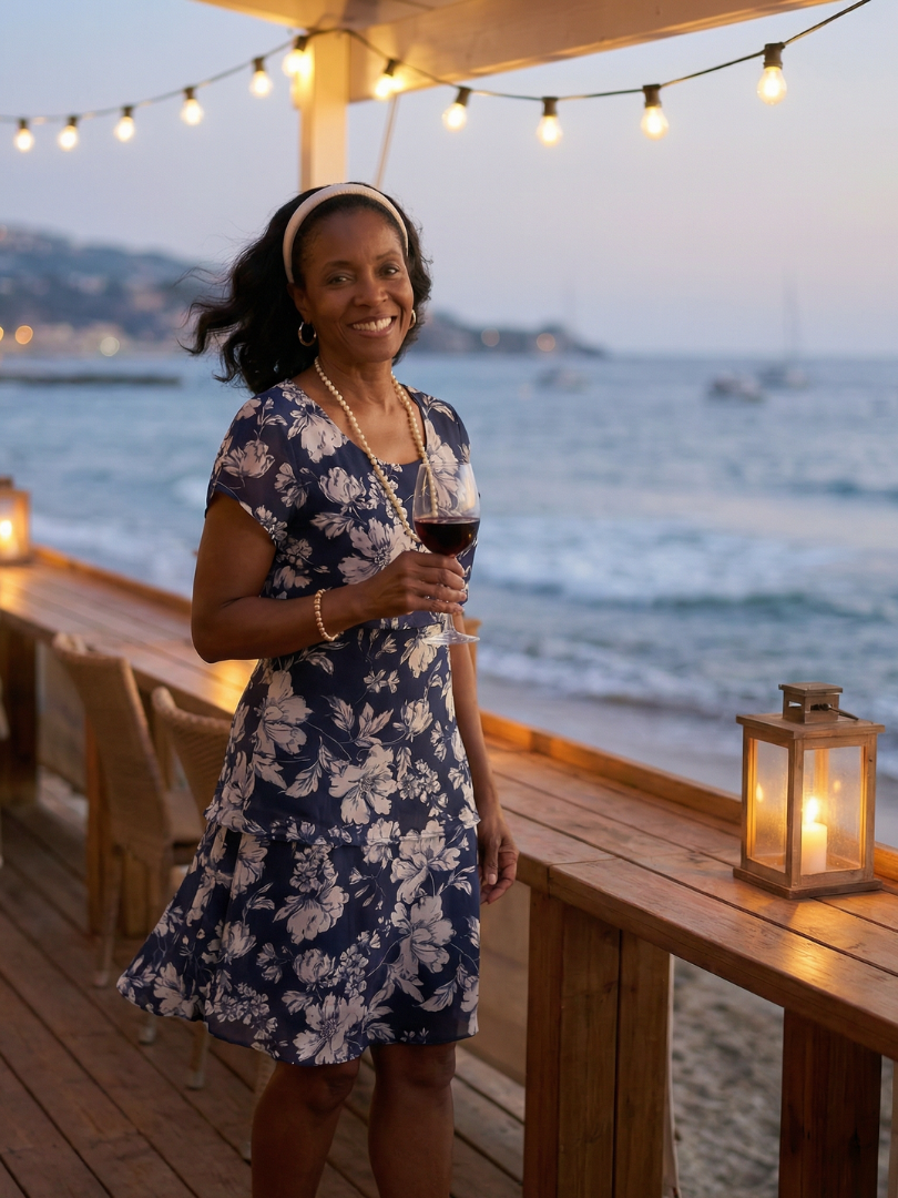 Riley | Subtle Floral Knee Length Dress