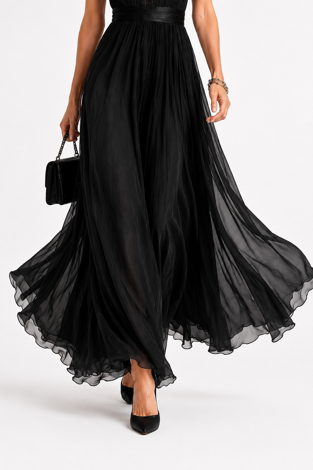 Bailey | Elegant Chiffon Lace Maxi Dress
