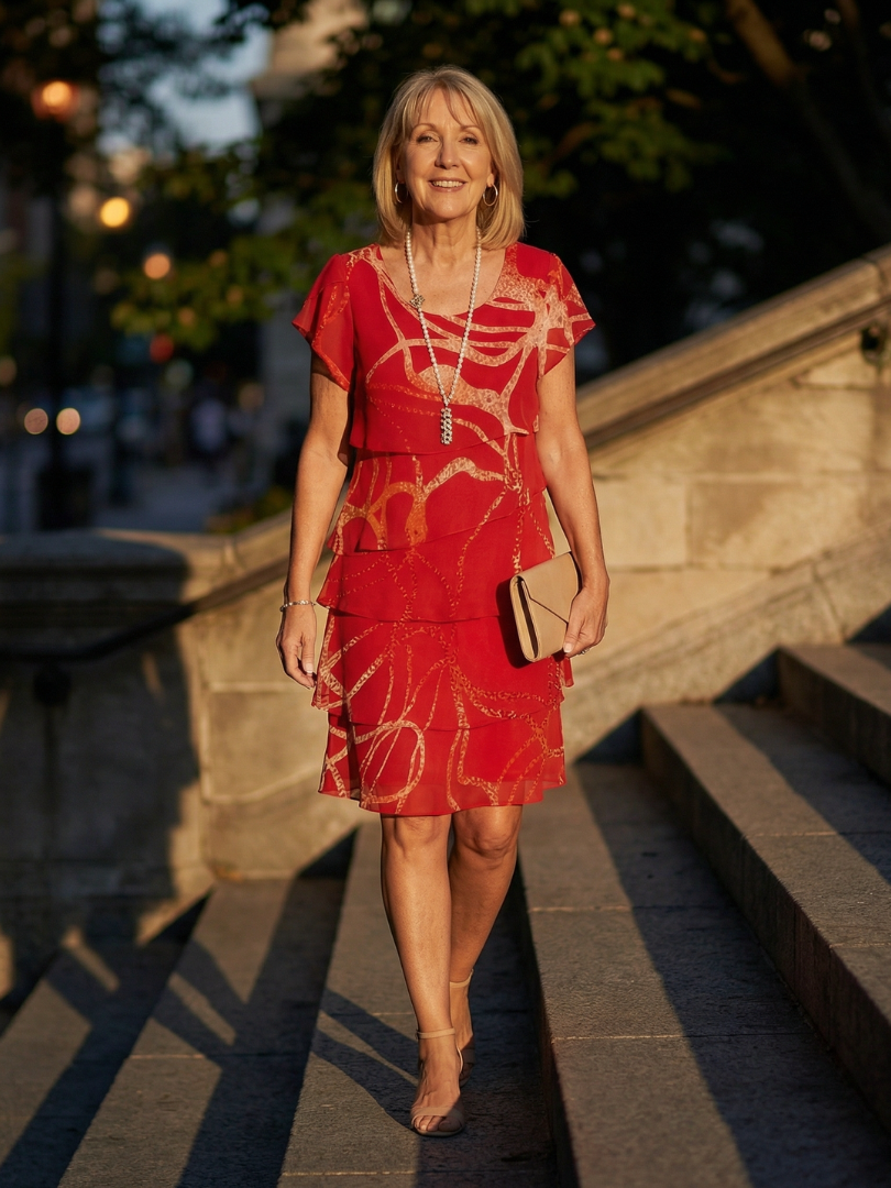 Lillian | Soft Abstract Knee Length Dress