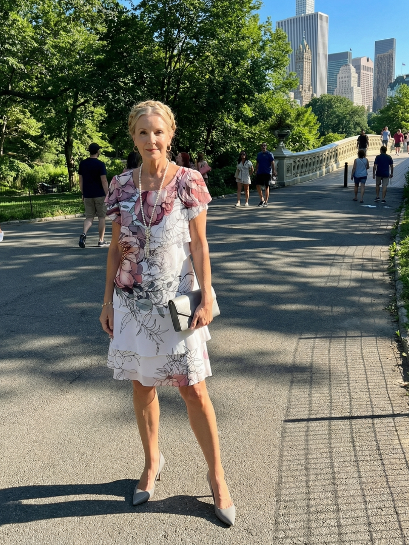 Avery | Clean Floral Knee Length Dress