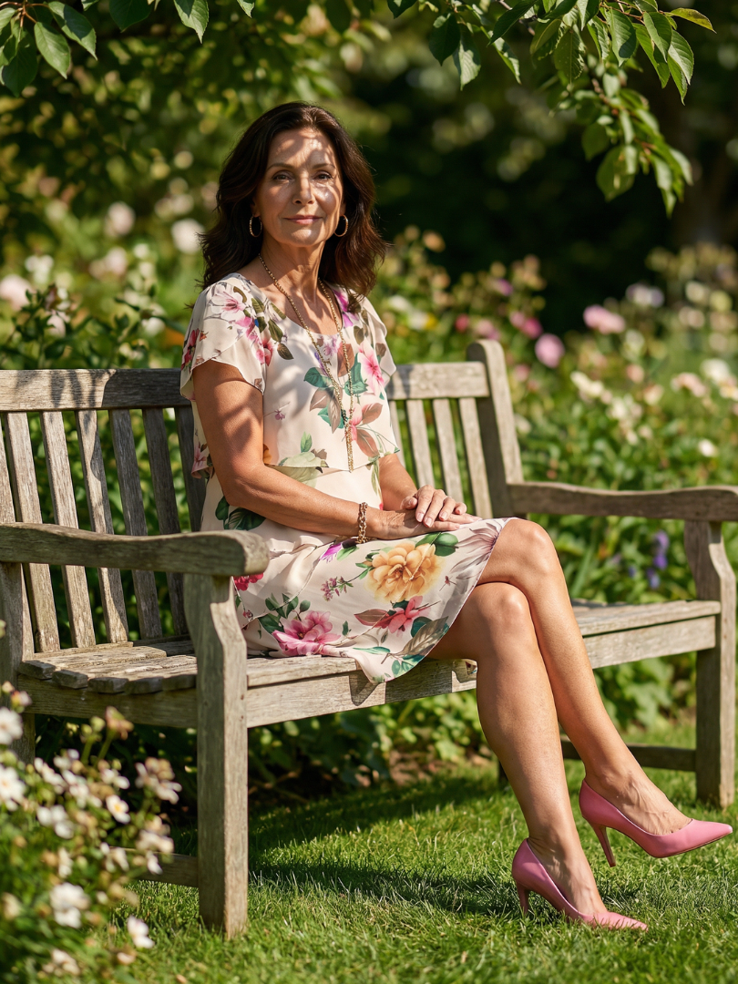 Ava | Refined Petal Knee Length Dress