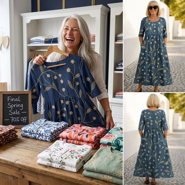 Elize - Relaxed Midi Dress - Effortless Elegance, Everyday Comfort