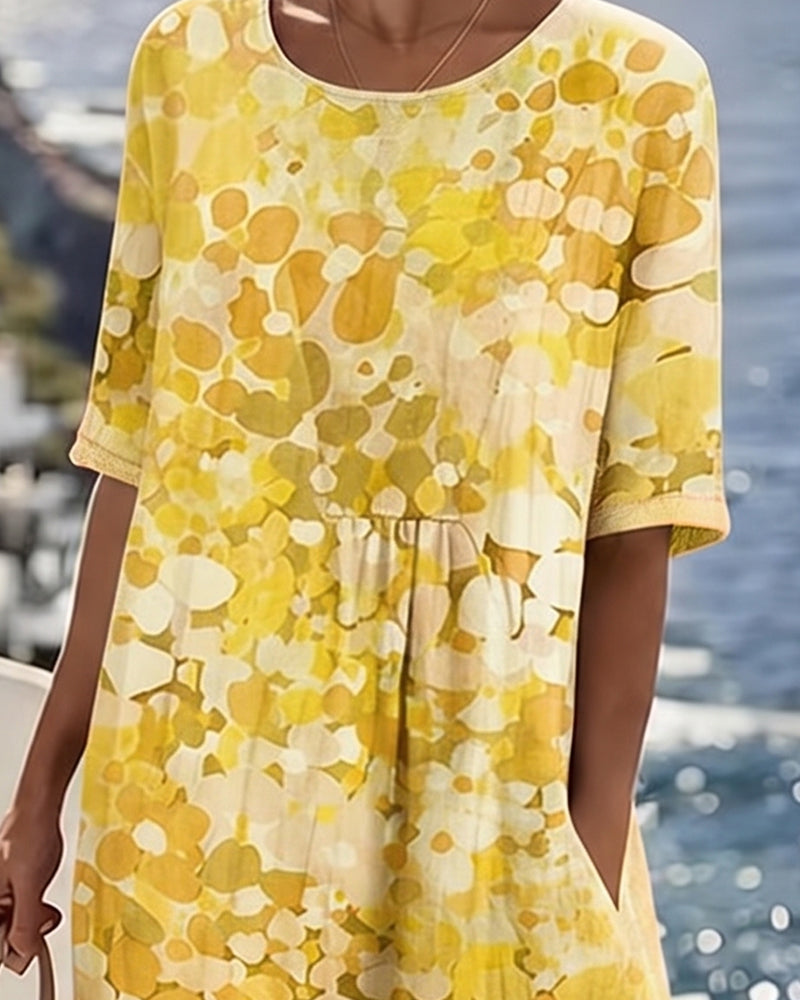 Elowen | Relaxed Floral Print Midi Dress