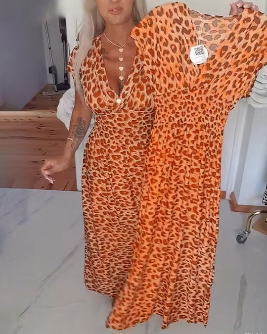 Liona | Flattering V-Neck Animal Print Dress