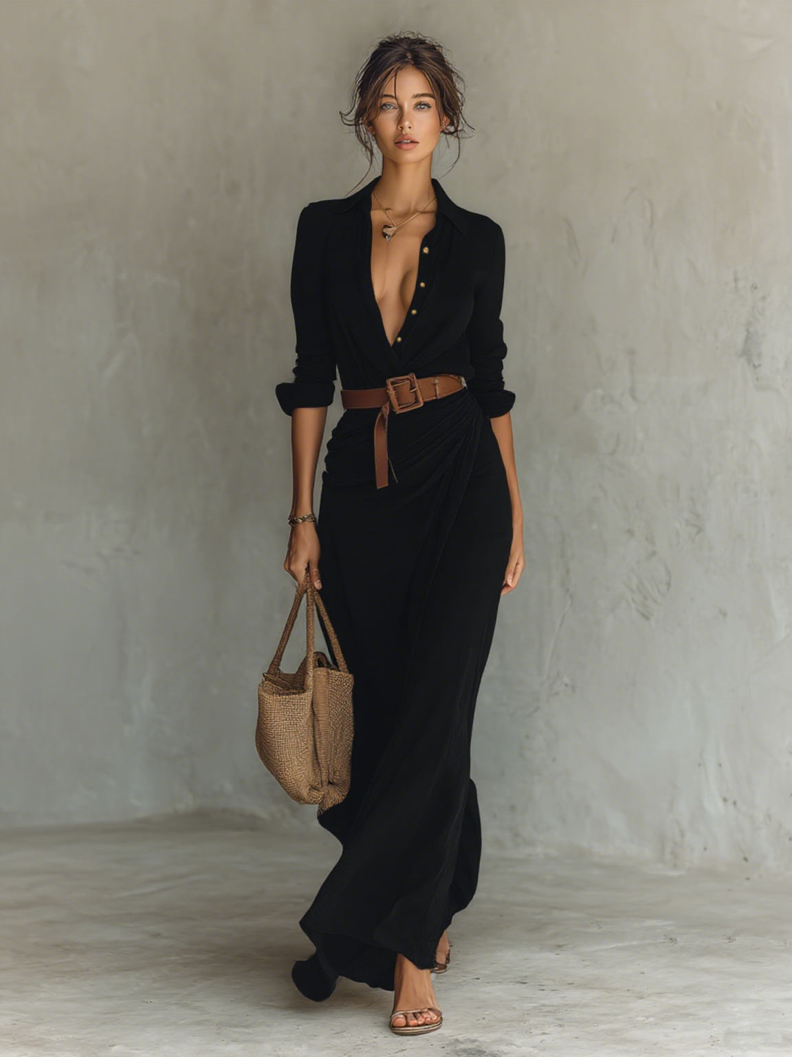 Grace | Elegant Belted Maxi Dress