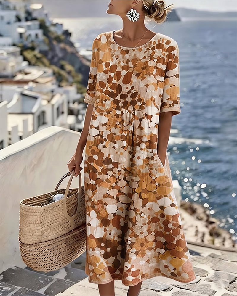 Elowen | Relaxed Floral Print Midi Dress