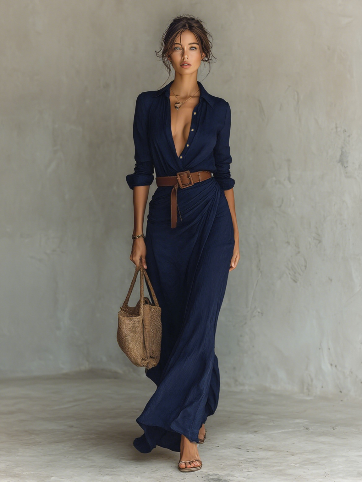 Grace | Elegant Belted Maxi Dress
