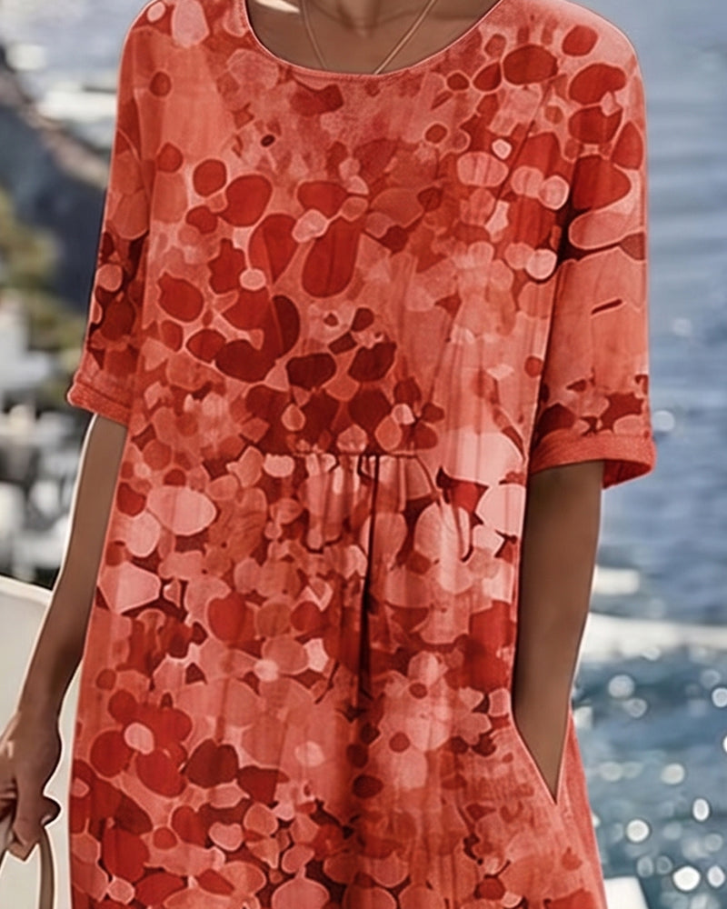 Elowen | Relaxed Floral Print Midi Dress