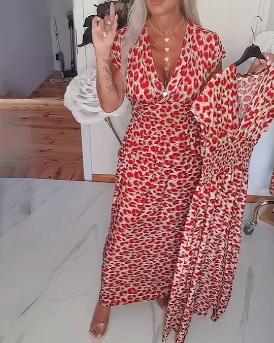 Liona | Flattering V-Neck Animal Print Dress