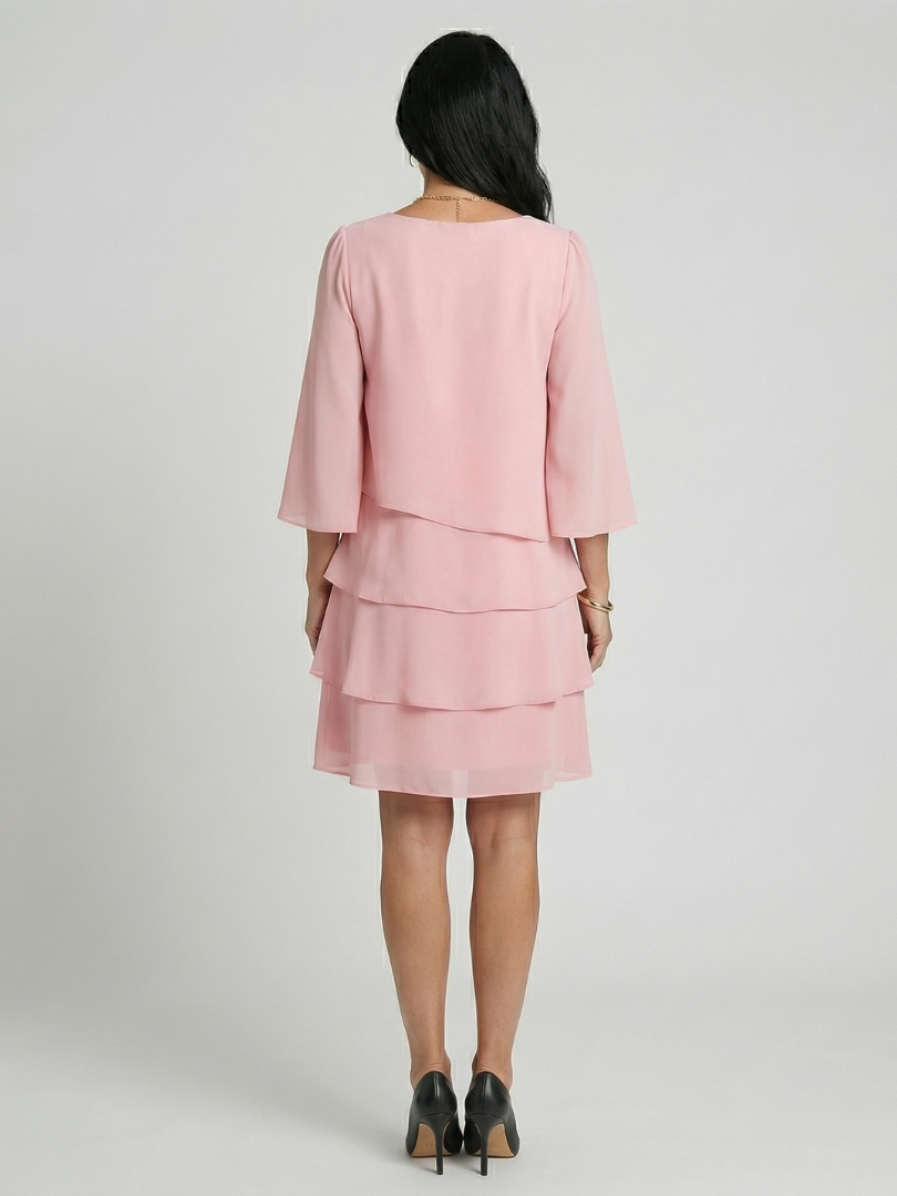 Harper | Layered Flare Sleeve Knee Length Dress