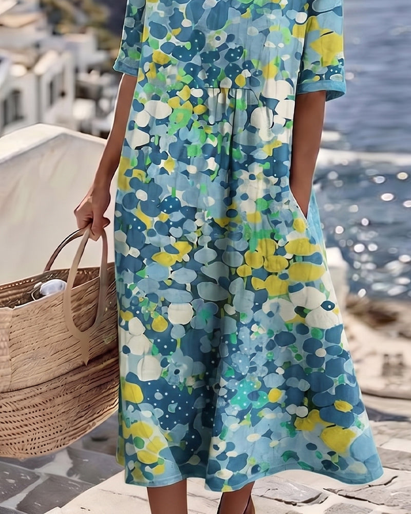 Elowen | Relaxed Floral Print Midi Dress