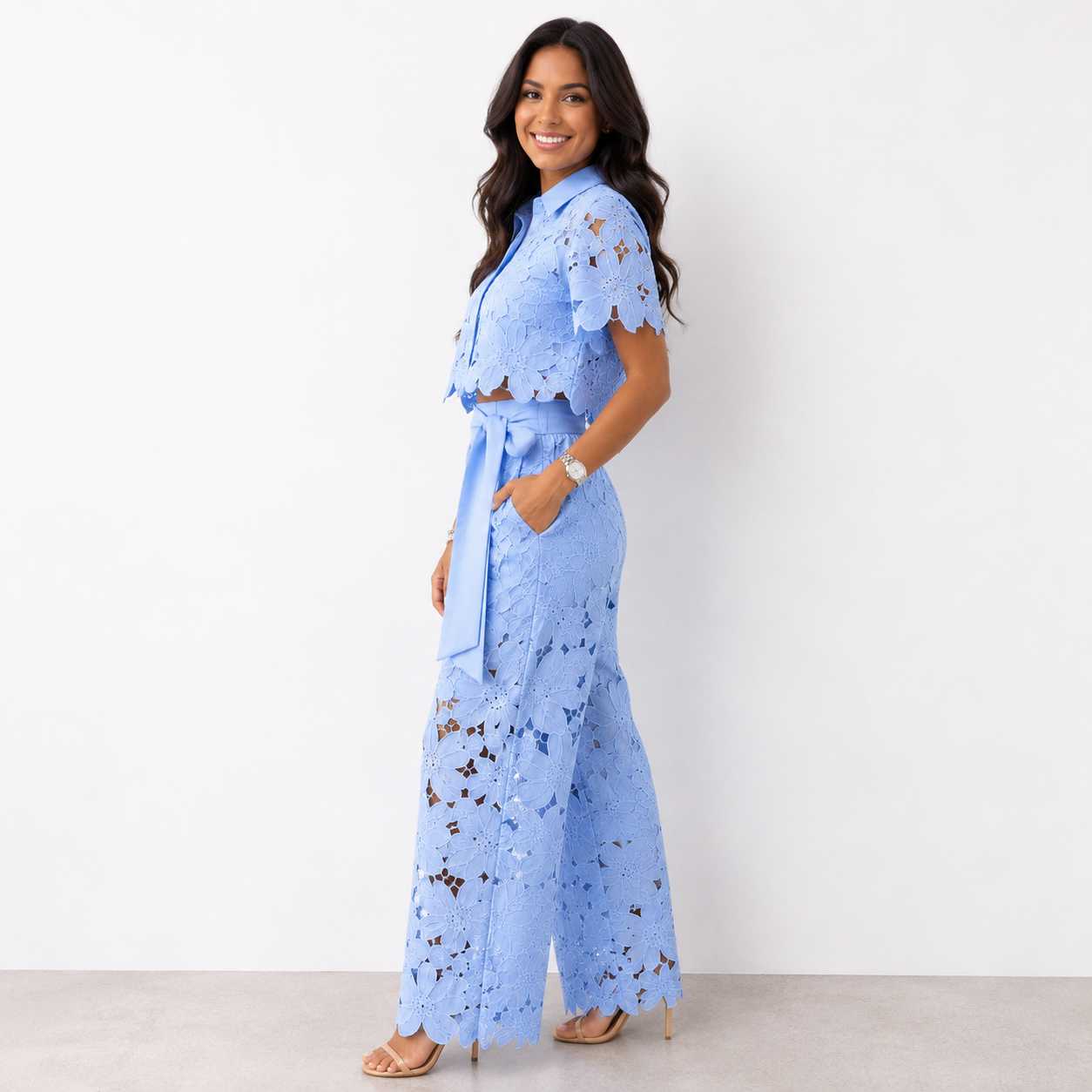 Isabela™ | Elegant Floral Lace Two-Piece Set