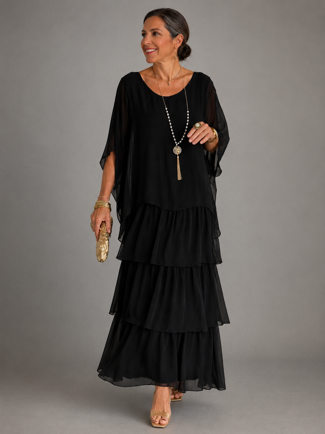 Lara™ | Elegant Tiered Flowing Maxi Dress
