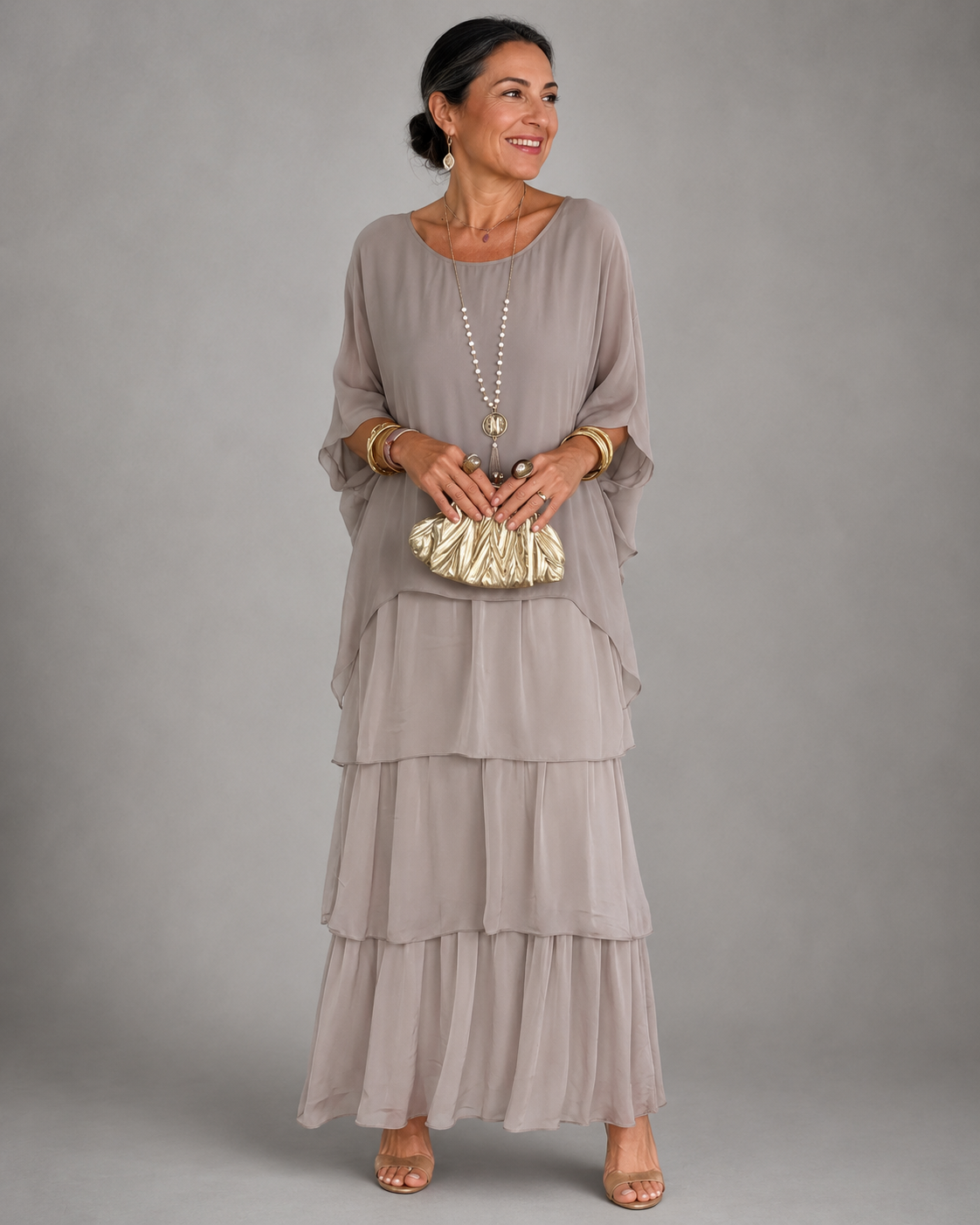 Lara™ | Elegant Tiered Flowing Maxi Dress