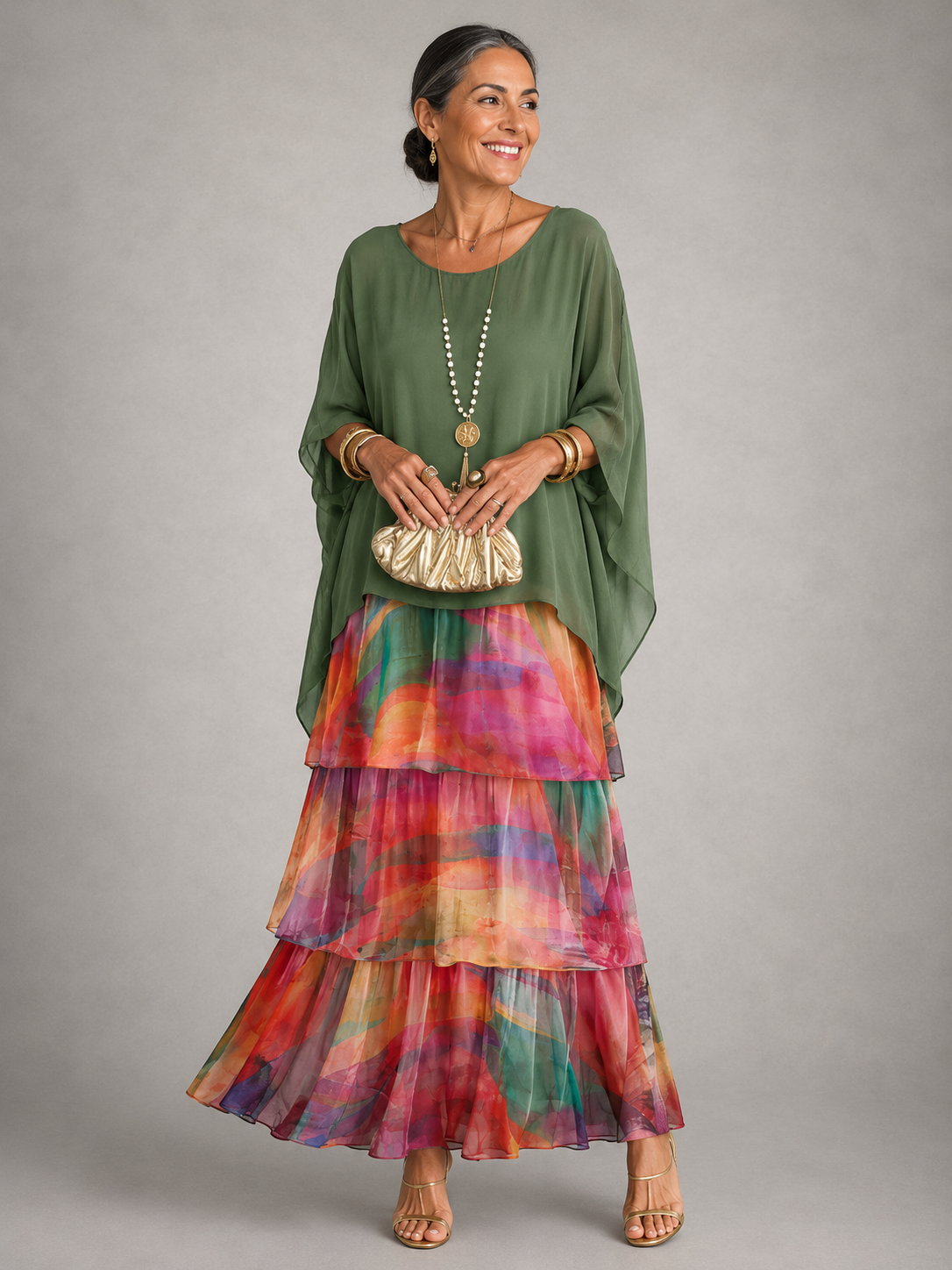 Lara™ | Elegant Tiered Flowing Maxi Dress