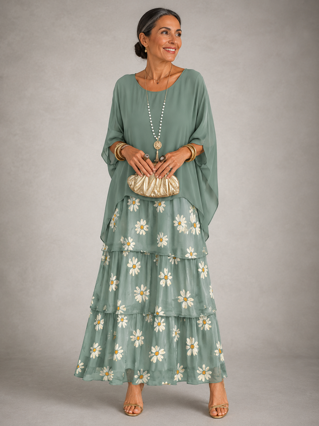 Lara™ | Elegant Tiered Flowing Maxi Dress