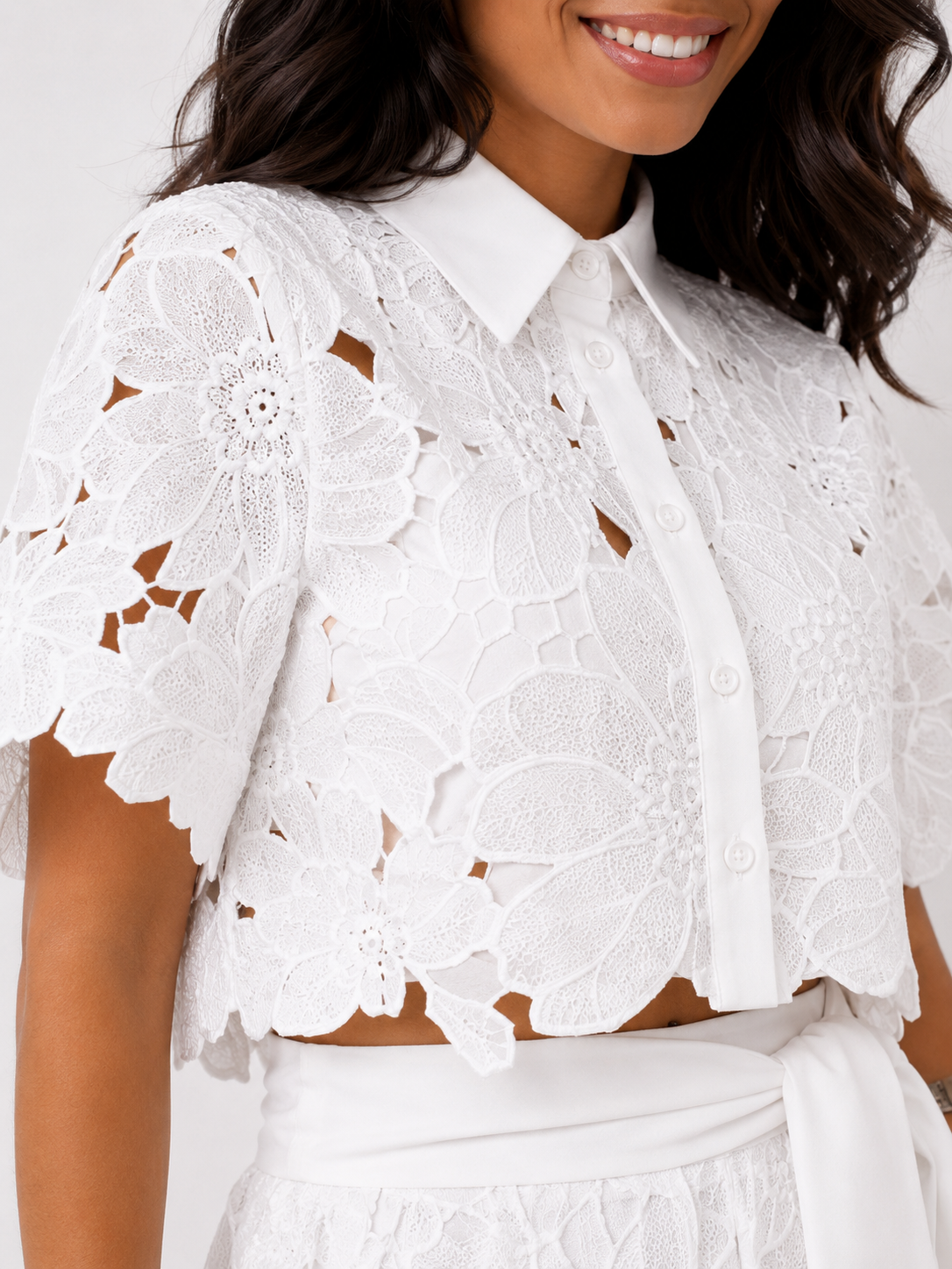 Isabela™ | Elegant Floral Lace Two-Piece Set