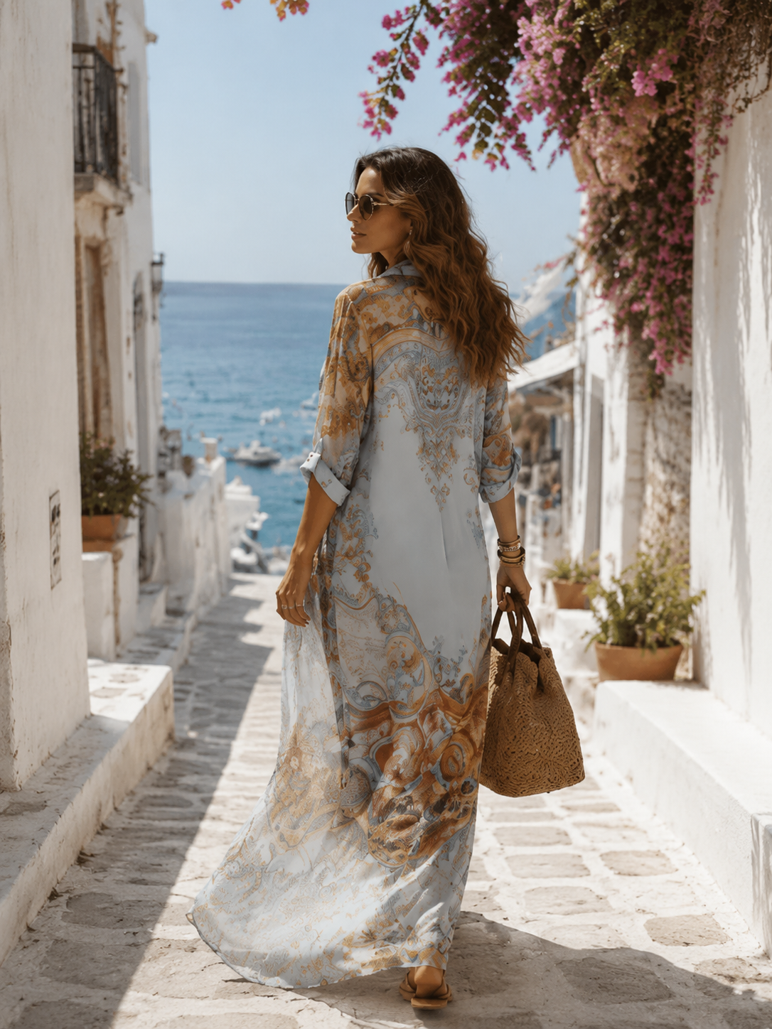 Arabella™ | Baroque Bloom Chiffon Maxi Dress