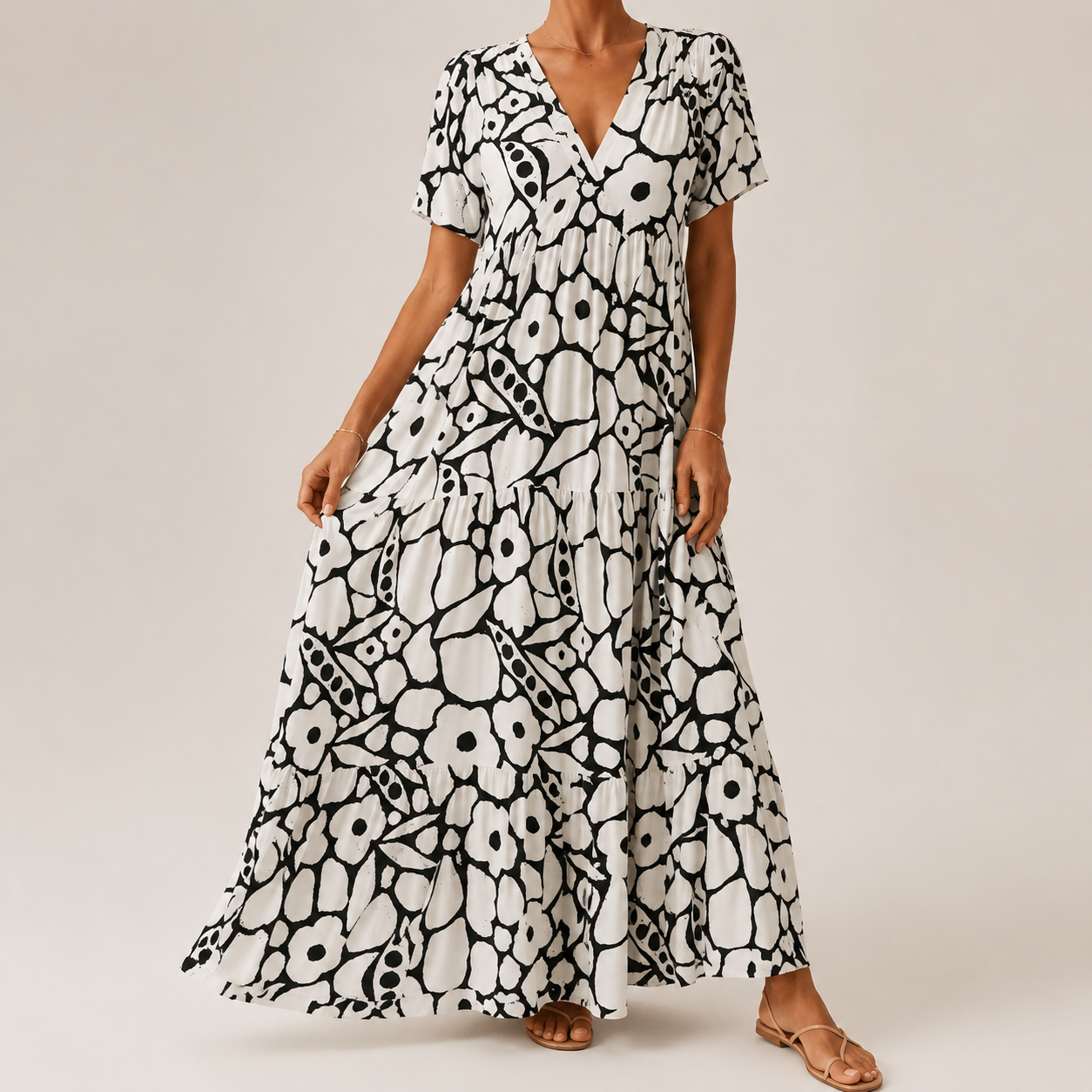 Clara | Elegant Bohemian Tiered Maxi Dress