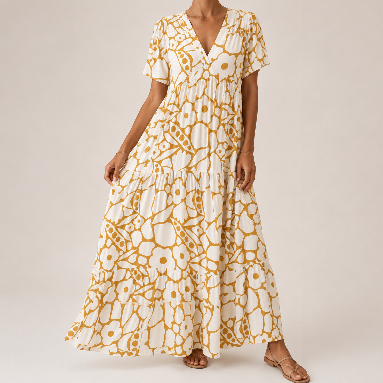 Clara | Elegant Bohemian Tiered Maxi Dress