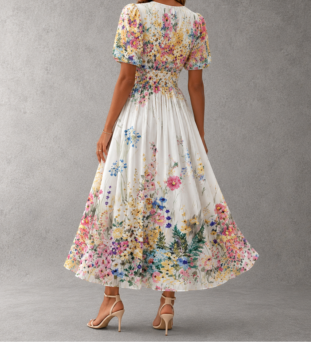 Rosalinda™ | Short Sleeve Floral Maxi Dress